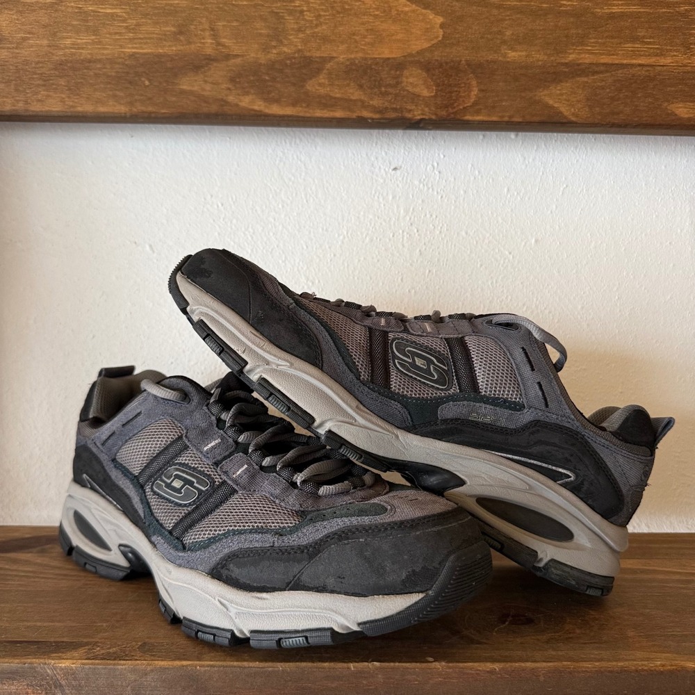 Skechers Sneakers Mens 11.5 Extra Wide Vigor 2.0 Trait Charcoal Black 51241EW